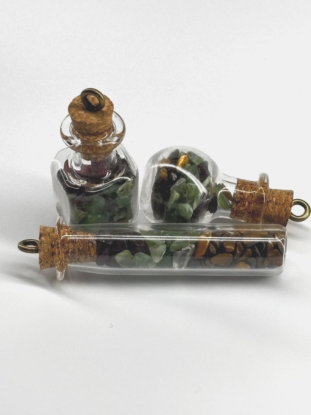 Mini Luck Crystal Jars, Tiger's Eye, Garnet & Jade (Set of 3...