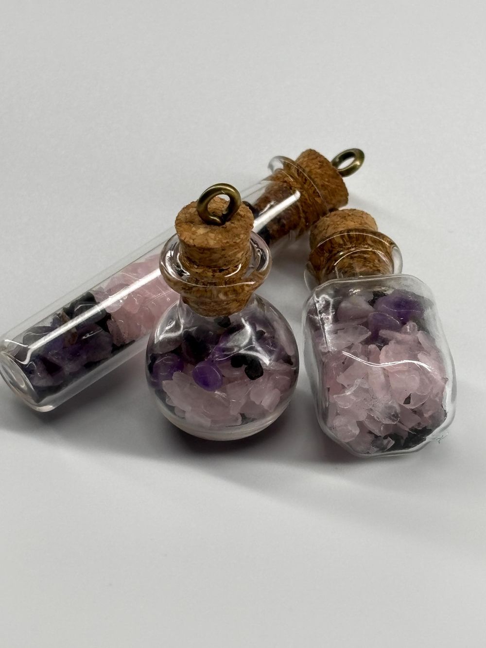 Mini Love Crystal Jars - Rose Quartz, Amethyst & Garnet Set