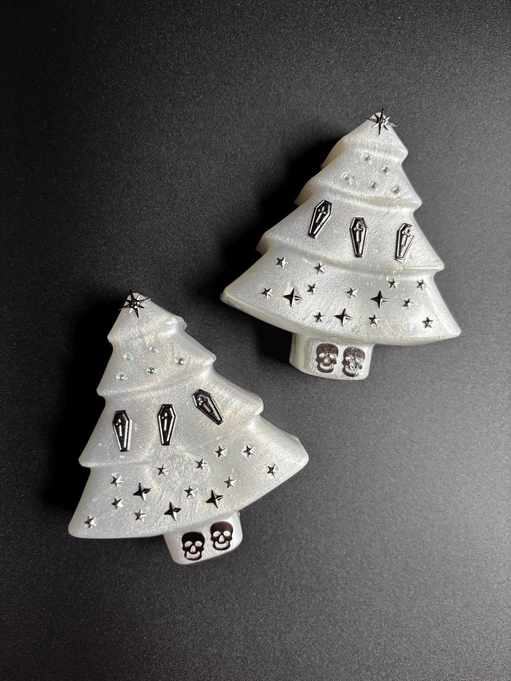 Gothic White Trees with Coffins - Miniature Witchy Decor
